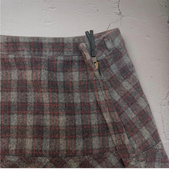 Vintage Y2K Tartan Plaid Wool Blend Pleated Mini Skirt - Picture 4 of 5